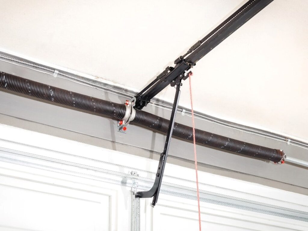 Garage door torsion springs and opener system shown in Jacksonville, FL