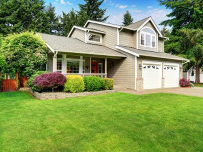 luxury house with garage door